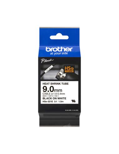 Brother HSE-221E cinta para impresora de etiquetas Negro sobre blanco