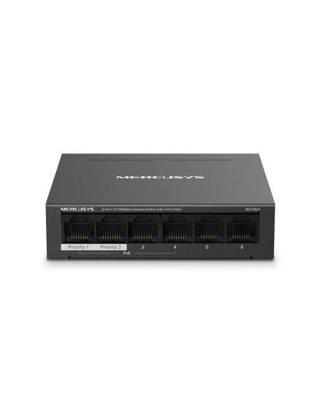 Mercusys MS106LP switch Gestionado Fast Ethernet (10 100) Energía sobre Ethernet (PoE) Negro