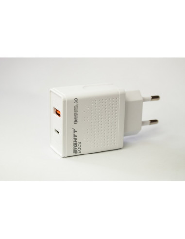 Eightt EQC3 cargador de dispositivo móvil Universal Blanco Corriente alterna Carga rápida Interior