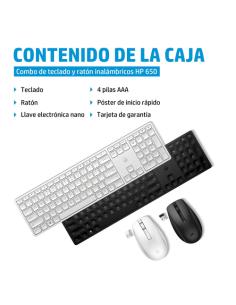 HP Combo de teclado y ratón inalámbricos 650, negro