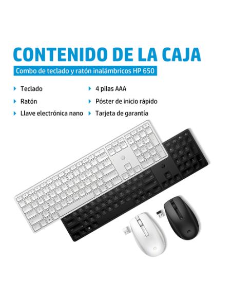 HP Combo de teclado y ratón inalámbricos 650, negro