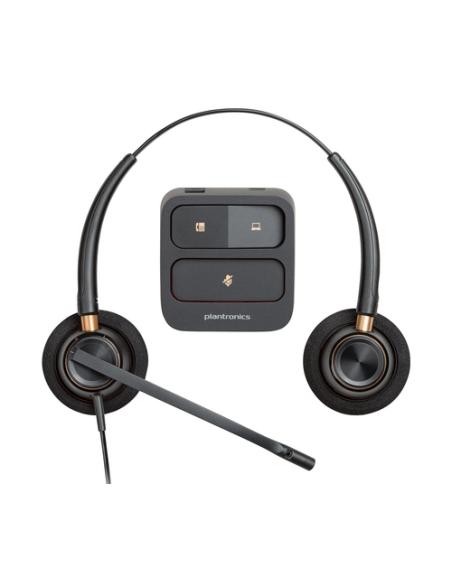 HP Poly Auriculares binaurales Poly EncorePro 520 con desconexión rápida