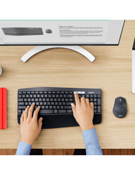 Logitech 920-008221 teclado Ratón incluido Universal RF Wireless + Bluetooth QWERTZ Alemán Negro