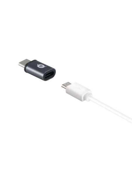 Conceptronic DONN05G cambiador de género para cable USB 2.0 Type-C USB 2.0 Micro Negro