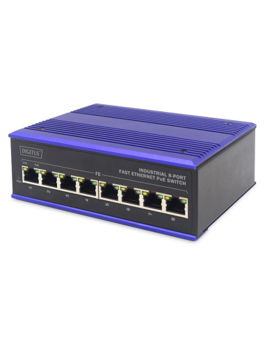 ASSMANN Electronic DN-650108 switch Fast Ethernet (10 100) Energía sobre Ethernet (PoE) Negro, Azul