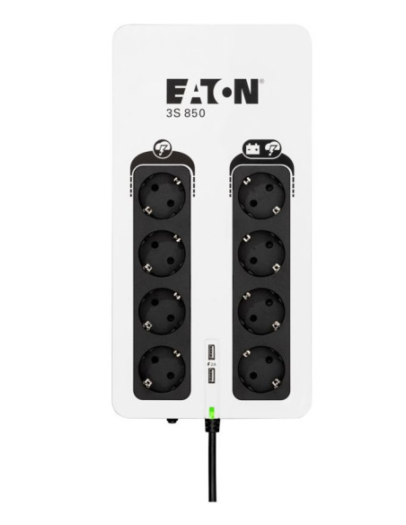 Eaton 3S850D sistema de alimentación ininterrumpida (UPS) En espera (Fuera de línea) o Standby (Offline) 0,85 kVA 510 W 8