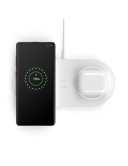 Belkin WIZ002VFWH cargador de dispositivo móvil Universal Blanco USB Cargador inalámbrico Carga rápida Interior