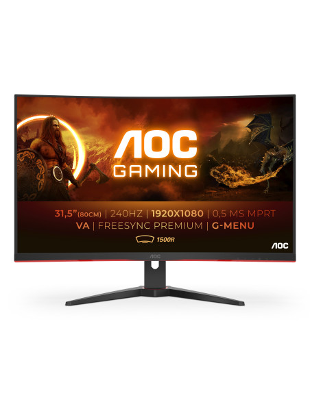 AOC G2 C32G2ZE BK pantalla para PC 80 cm (31.5") 1920 x 1080 Pixeles Full HD LED Negro, Rojo