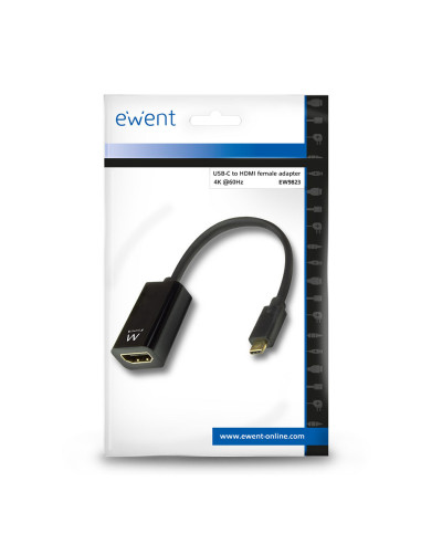 Ewent EW9823 adaptador de cable de vídeo 0,15 m USB Tipo C HDMI tipo A (Estándar) Negro