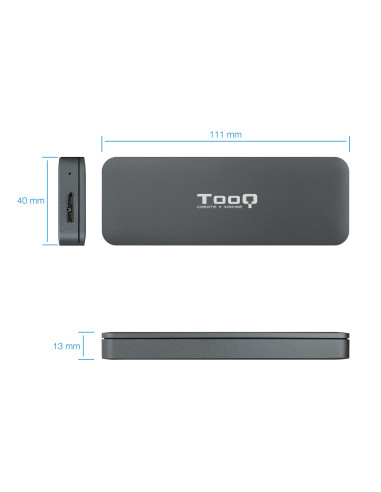 TooQ TQE-2281G caja para disco duro externo Caja externa para unidad de estado sólido (SSD) Gris M.2