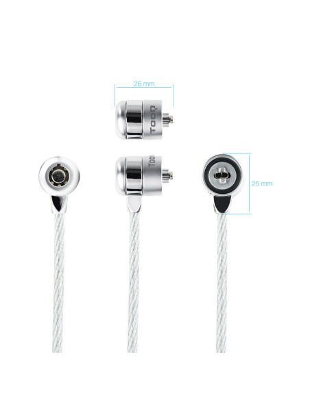 TooQ TQCLKC0025 cable antirrobo Plata 1,5 m