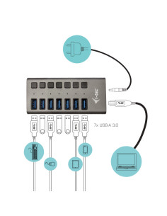 i-tec USB 3.0 Charging HUB 7port + Power Adapter 36 W 2