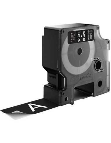 DYMO D1 - Etiquetas estándar - Blanco sobre negro - 24mm x 7m