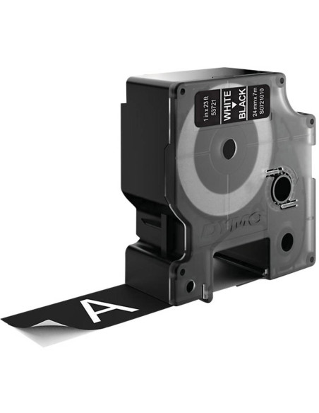 DYMO D1 - Etiquetas estándar - Blanco sobre negro - 24mm x 7m
