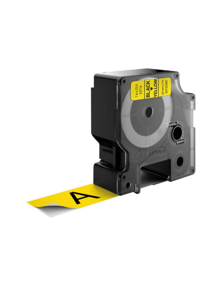 DYMO D1 - Etiquetas estándar - Negro sobre amarillo - 24mm x 7m