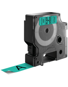 DYMO D1 - Etiquetas estándar - Negro sobre verde - 19mm x 7m