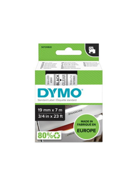 DYMO D1 - Etiquetas estándar - Negro en claro - 19mm x 7m