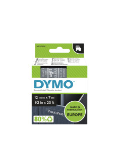 DYMO D1 - Etiquetas estándar - Blanco sobre transparente - 12mm x 7m 2
