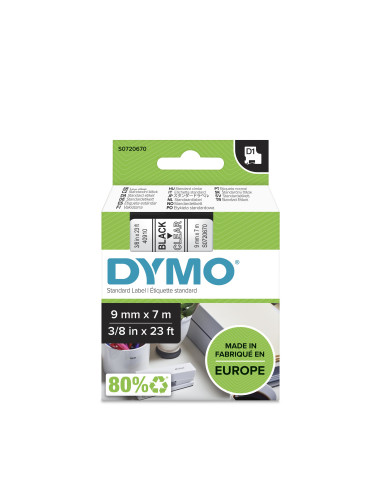 DYMO D1 - Etiquetas estándar - Negro en claro - 9mm x 7m