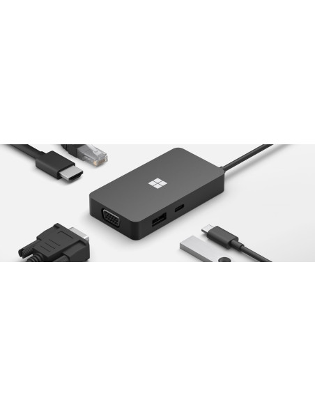 Microsoft 1E4-00003 base para portátil y replicador de puertos Negro