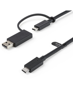 StarTech.com Cable USB-C de 1m con Llave Adaptador (Dongle) a USB-A - Cable Híbrido USB Tipo C a USBC (10Gbps y PD de 100W) o