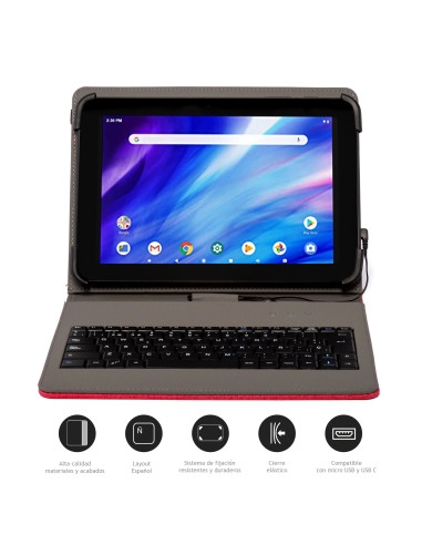 Nilox FUNDA TECLADO USB DE 9,7" A 10.5" ROJA