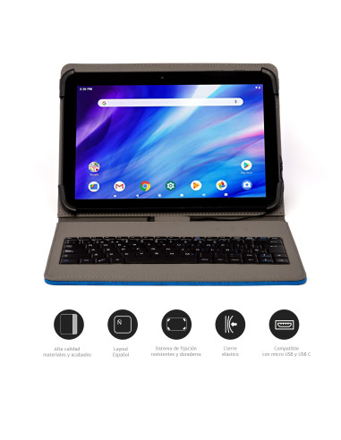 Nilox FUNDA TECLADO USB DE 9,7" A 10.5" AZUL