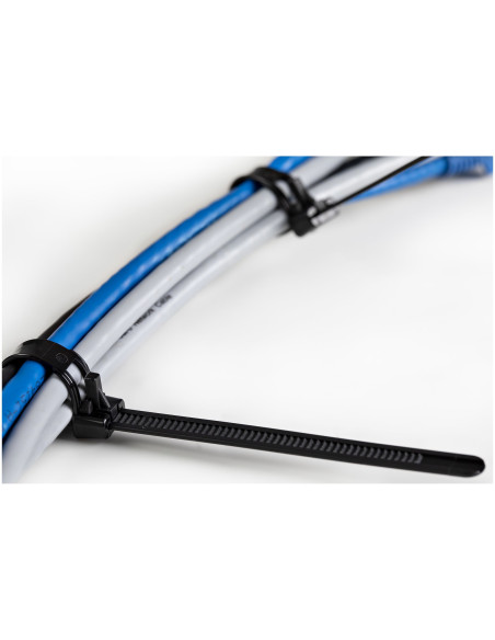 StarTech.com Bridas reutilizables de 20cm para cables - 7 mm de ancho, 50 mm de diámetro, soportan 22 kg de tensión, de nylon,