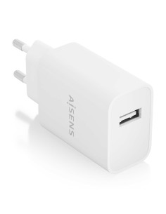 AISENS Cargador USB 10W alta eficiencia, 5V 2A, Blanco