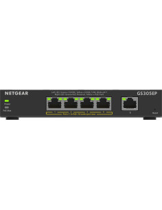 NETGEAR 5-Port Gigabit Ethernet PoE+ Plus Switch (GS305EP) Gestionado L2 L3 Gigabit Ethernet (10 100 1000) Energía sobre 2