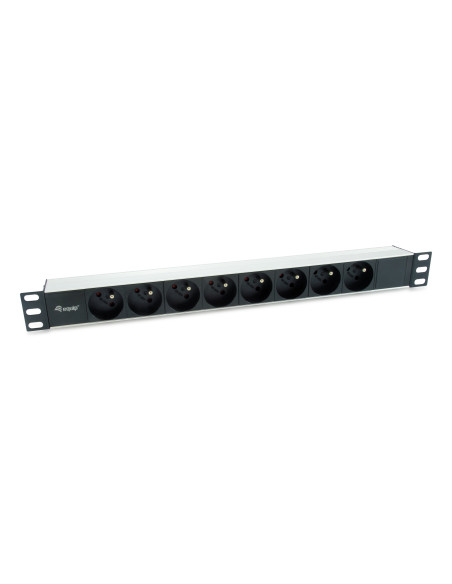 Equip 333313 unidad de distribución de energía (PDU) 8 salidas AC 1U Negro, Plata