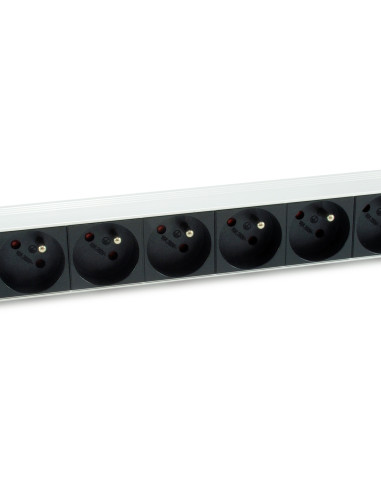 Equip 333313 unidad de distribución de energía (PDU) 8 salidas AC 1U Negro, Plata