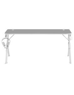 Mars Gaming MGDXL, Mesa Gaming Ergonómica, Soporte Auriculares y Bebida, Escritorio PC, 160x60cm, Blanco 2