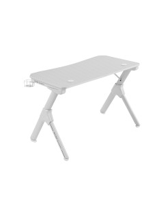 Mars Gaming MGD, Mesa Ergonómica Gaming, Soporte Auriculares y Bebidas, Escritorio PC, 110x60cm, Blanco
