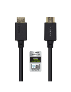 AISENS Cable HDMI V2.1 Ultra Alta Velocidad   HEC Certificado 8k@60Hz 48Gbps, A M-A M, Negro, 1.0m 2