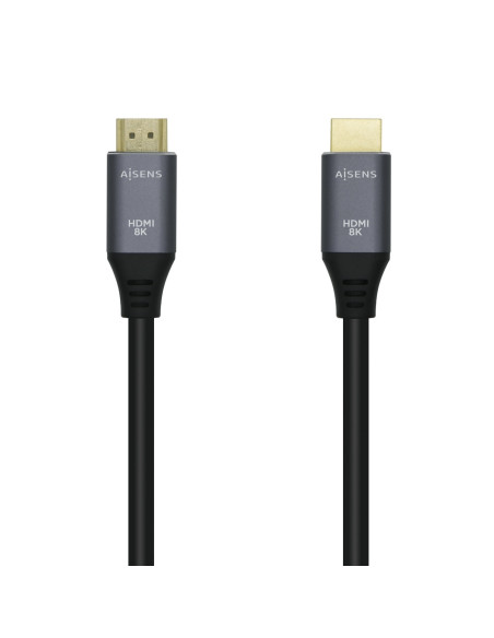 AISENS Cable HDMI V2.1 Ultra Alta Velocidad   HEC 8k@60Hz 48Gbps, A M-A M, Gris Negro, 3.0m