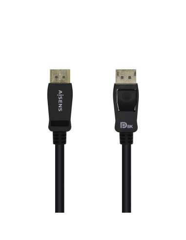 AISENS Cable Displayport Certificado V1.4 8k@60hz, DP M-DP M, Negro, 0.5m