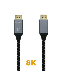 AISENS Cable Displayport V1.4 8k@60hz, DP M-DP M, Gris Negro, 1.0m 2