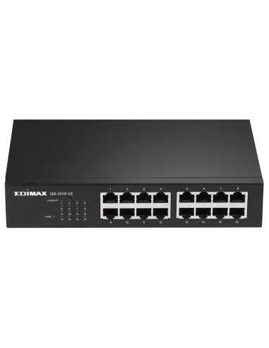 Edimax GS-1016 V2 switch Gestionado Gigabit Ethernet (10 100 1000) Negro