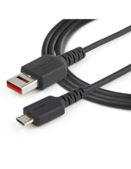 StarTech.com Cable de 1m Adaptador Bloqueador USB de Datos – Adaptador USB a Micro USB de Carga Segura – Micro USBC Solo de