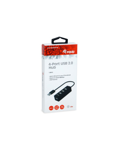 Equip 128955 hub de interfaz USB 2.0 480 Mbit s Negro