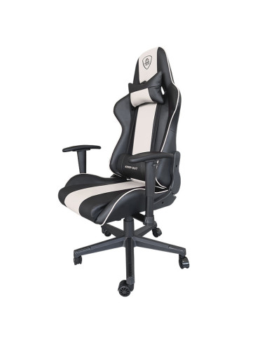 KeepOut XSPRO-RACING Silla para videojuegos universal Asiento acolchado Negro, Blanco