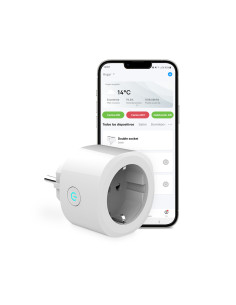 Ksix Enchufe mini, 1 toma de corriente, Conexión inalámbrica por Wi-Fi, App