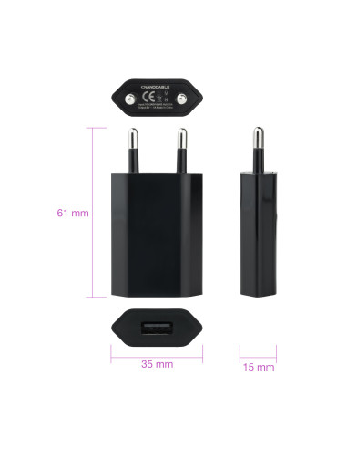 Nanocable 10.10.2002 cargador de dispositivo móvil Universal Negro Corriente alterna Interior