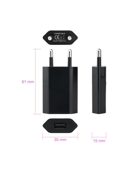 Nanocable 10.10.2002 cargador de dispositivo móvil Universal Negro Corriente alterna Interior