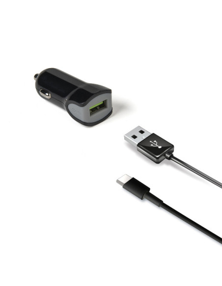 Celly CCUSBTYPEC cargador de dispositivo móvil Smartphone, Tableta Negro Encendedor de cigarrillos Auto