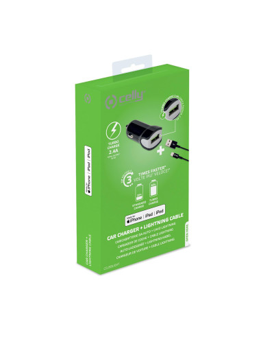 Celly CCUSBLIGHT cargador de dispositivo móvil Universal Negro Encendedor de cigarrillos Auto