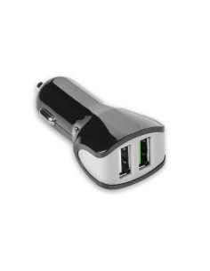 Celly CC2USBTURBOBK cargador de dispositivo móvil Smartphone, Tableta Negro, Gris USB Auto