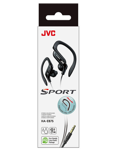 JVC HA-EB75 Auriculares Alámbrico gancho de oreja, Dentro de oído Música Negro