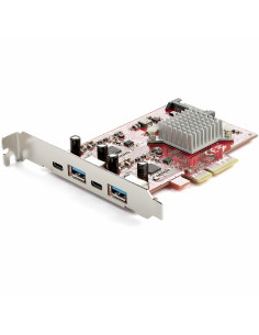 StarTech.com Tarjeta PCIe de 4 Puertos USB - Tarjeta de Expansión PCI Express USB de 10Gbps con 2 Controladores - 2 Puertos